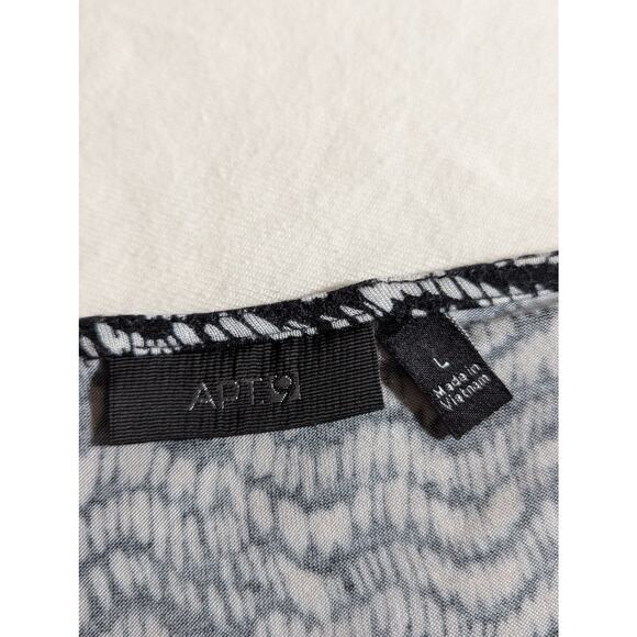 Apt 9 Maxi dress L Bust39"High waist 35 not stretched Hips 44"Black white purple - Picture 3 of 4